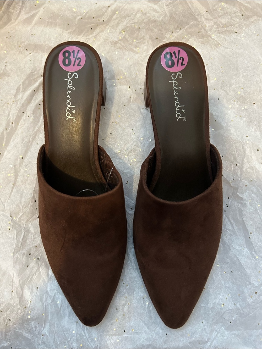 Splendid Dark Brown Suede Pointed Mule Slip-On Slides 🍂